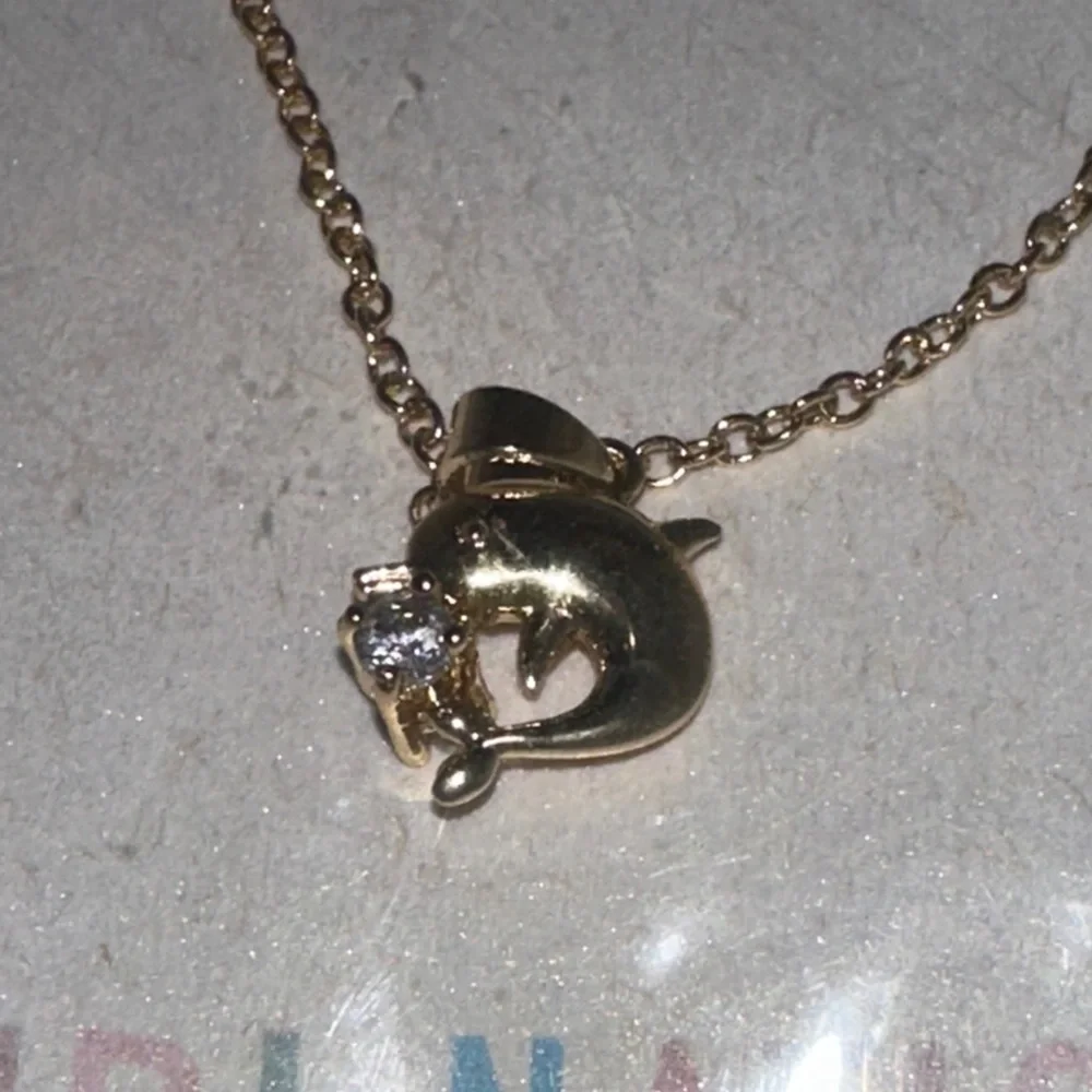 Gold Dolphin Pendant Necklace for Kids